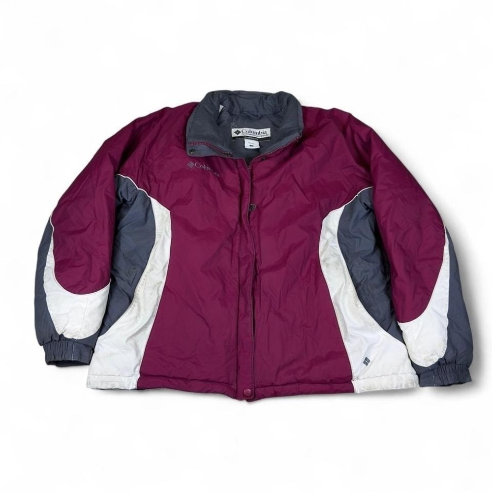 Columbia Jacket Womens 1X Burgundy Gray Insulated Winter Ski Snow Coat
